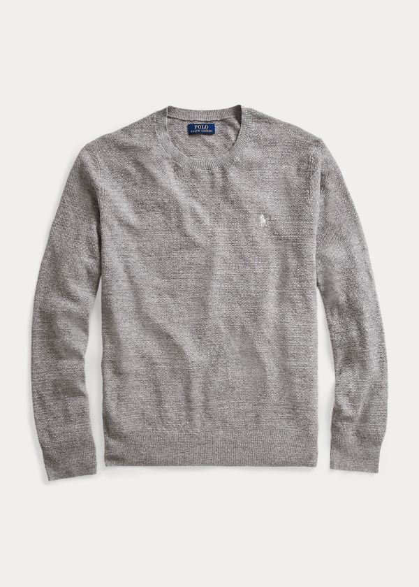 Polo Ralph Lauren Cotton-Linen Crewneck Striktrøje Herre Danmark (CIEHL2350)